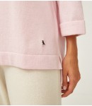 Джемпер кашемировый расширенный с карманом; розовый