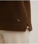 Джемпер из мериносовой шерсти с цепочкой по низу; коричневый