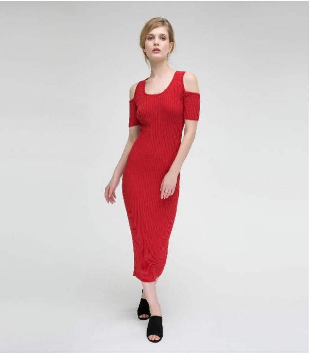 Платье стрейч; красный