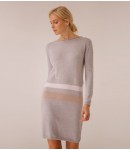 Платье Extrafine Merino Wool украшено цепочкой; серый меланж