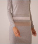 Сукня Extrafine Merino Wool оздоблена ланцюжком;сірий меланж